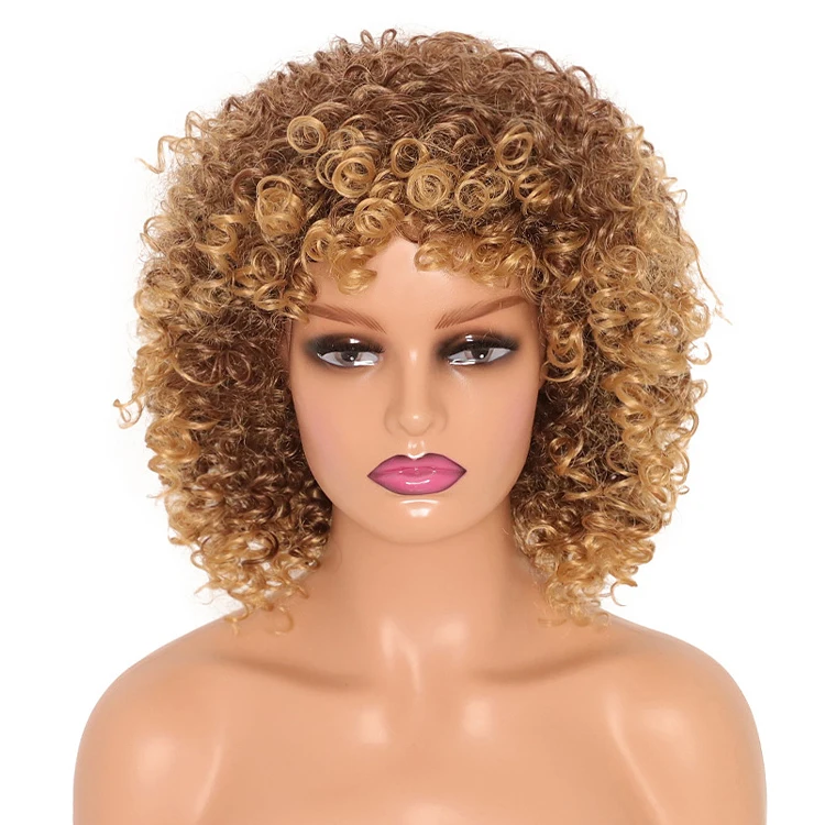 

Natural curly short bob black women Synthetic Hair Wig, Pic showed