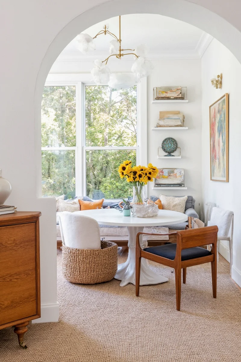 Kid-friendly kitchen island with bench seating