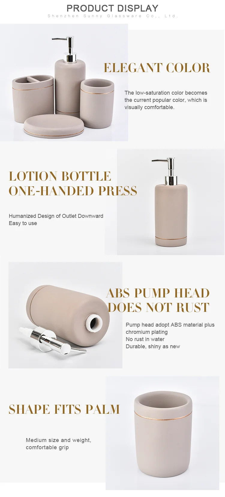 home goods grey concrete bathroom accessories set with lotion bottles dispenser toothbrush holder soap dish tumbler