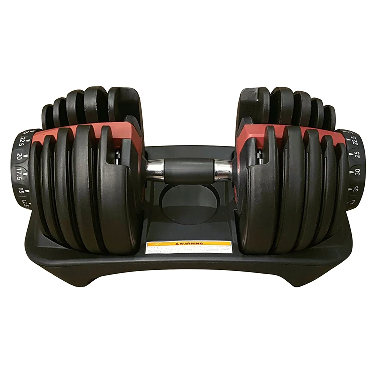 

24kg Adjustable Dumbbells Fitness Equipment 52.5lb Gym Adjustable Dumbbells Set, Black/red/customized