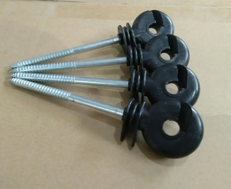 

Electric Fencing Plastic Insulator INS058 Electric fence Long Thread Ring Insulator, Black or customized