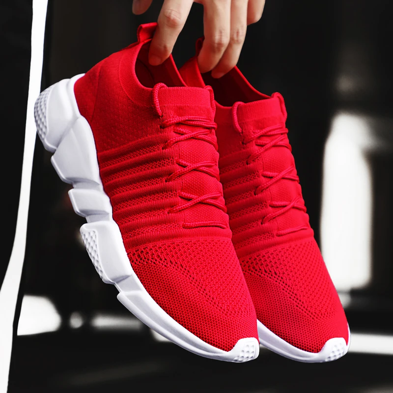 

Men's Plus Size Breathable Running Shoes Sneakers Bounce Outdoor Sport Shoes Red 48 Summer Professional Training Brand Designer