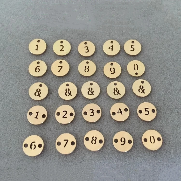 Real 14K Gold Filled Number Charms 0-9 Digital Connectors for Jewelry Bracelet Making