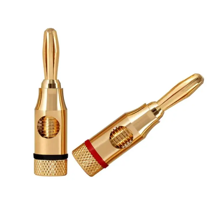 

Banana Plugs Open Screw 24K Gold Plated Plugs Audio Jack Connector for Speaker Stereo Cable