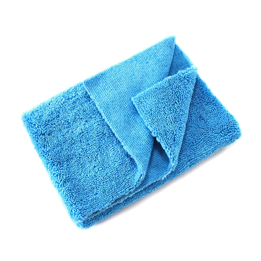 

Edgeless microfiber long/short pile cleaning cloth microfiber cleaning towel 400 GSM 16 in.x 16 in., Yellow, blue, red, green or customized