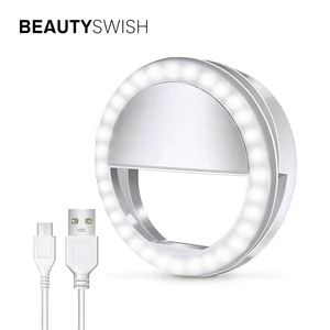 Portable USB Rechargeable Bi Smartphone Clip Ring Light
