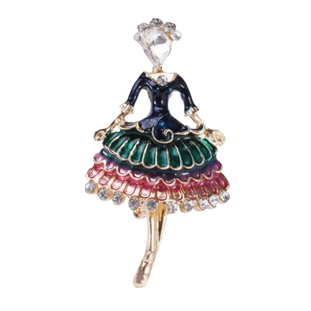 

Wholesale Fashion Jewelry Elegant Ballet Brooch Pin Dance Girl Brooches, Picture