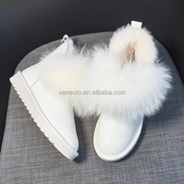 

wholesale Women Fashion fox Fur Cuff snow shoes winter warm women Boots