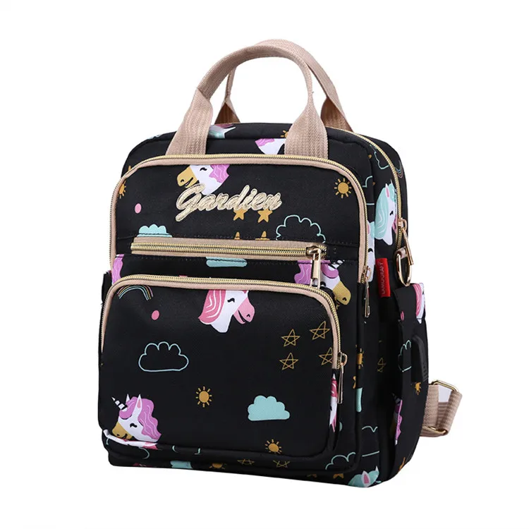 

Fashion full printing Mummy shoulder backpack Bag Large Capacity multifunction diaper bag outdoor, Black,pink,purple or customized
