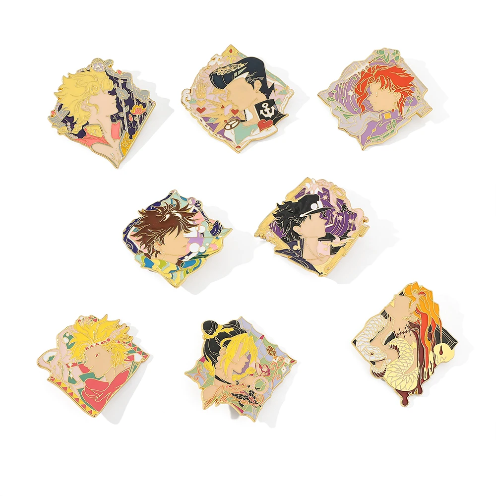 

Anime JoJo's Bizarre Adventure Brooch Cosplay Cartoon Character Clothing Accessory Brooch Pins For Anime Fans