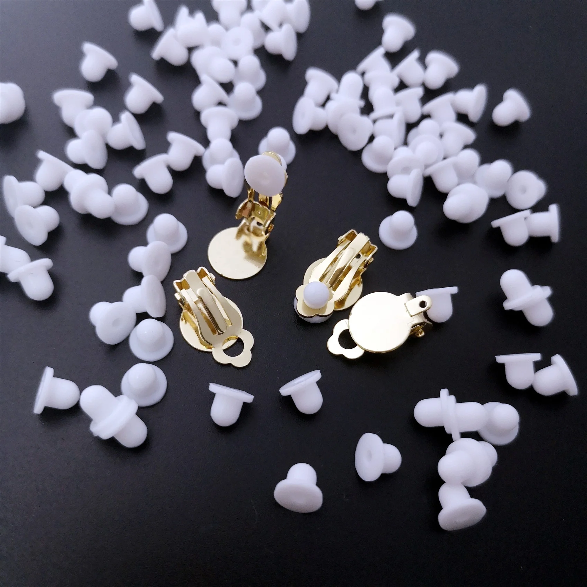 

Ear Clips Accessories Transparent Plastic Earring Earplug White Clear Silica Gel Silicone Earrings