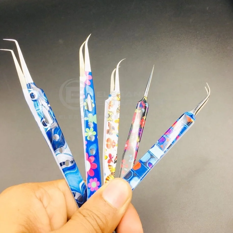 
custom paper coated eyelash extension tweezers/private label eyelash extension tweezers 