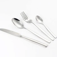 

Heavy solid thick solid handle 304 stainless steel flatware eating fork spoon cutlery service tableware set dinner silverware