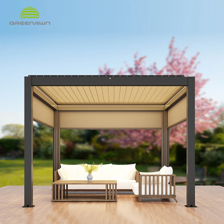 

OEM Manual / Motorized Aluminium Louvre Pergola Kits For Amazon Online Shopping