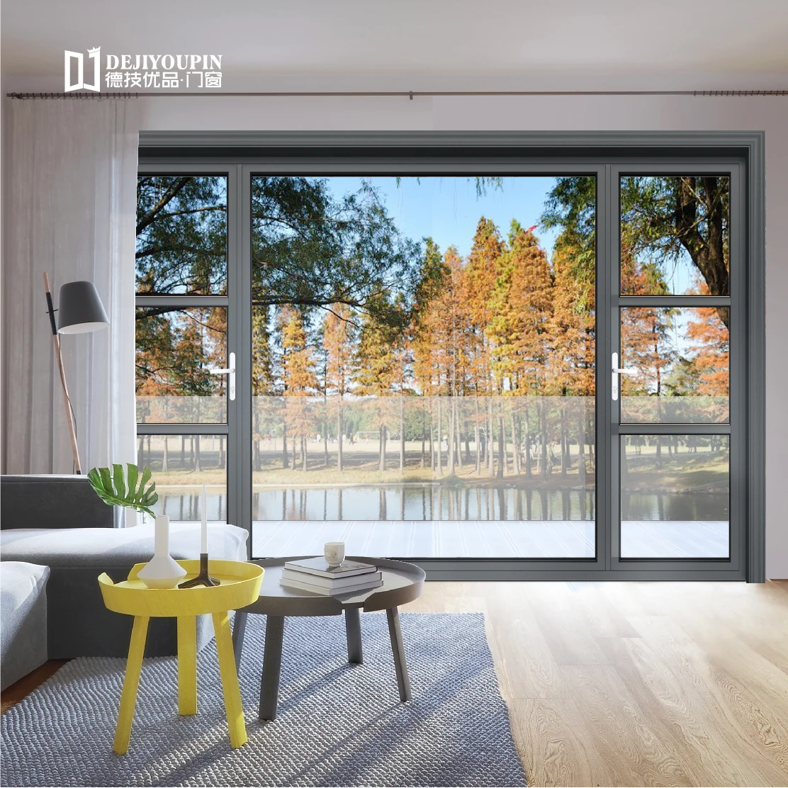 Factory price customized D63 thermal break residential project soundproof aluminum french door for sale