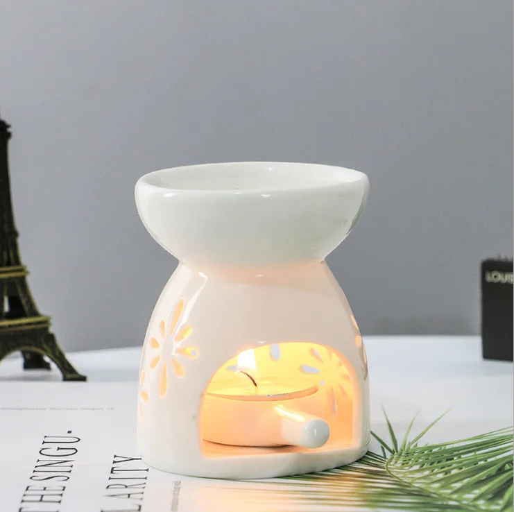 Ceramic Tealight Holder With Candle Spoon Essential Oil Burner Wax Melt Warmer For Home