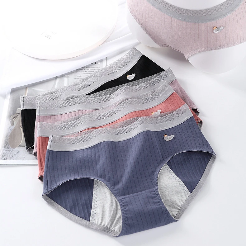 

Menstrual Pants New Cotton Physiological Underpants Ladies Large Size Girls Mid-waist Menstrual Period Leak-proof Briefs