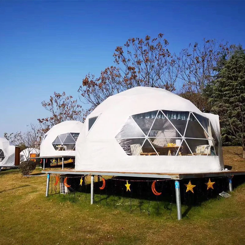 
High quality geodesic dome aluminum luxury outdoor family camping tent for sale 