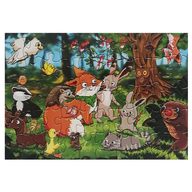 Custom Diecut Printable Paper Cardboard 56 Pieces Jigsaw Puzzle