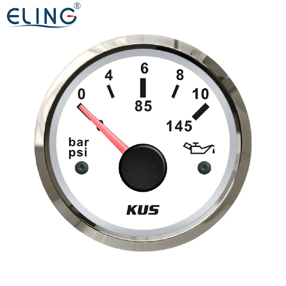 

KUS Warranted Fuel Oil Pressure Gauge Meter 0-10Bar 0-145PSI with Backlight 12V/24V 52MM(2")