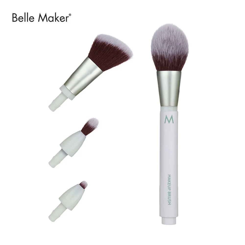 

4 In 1 Funny Combination Design Makeup Brushes-Lip Brush Eyeshadow Sponge Eyeshadow Eyebrow Brush For Women and Girls, White