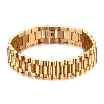 

Men's Simple Titanium Steel Bracelet Strap-Type Bracelet Gold Bracelet BR-201