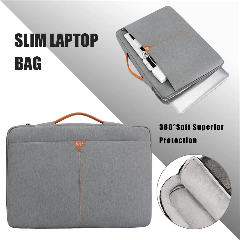 

15.6 Inch Laptop Sleeve Case Notebook Bag Water-Resistant Handbag for 15.6" Chromebook ThinkPad HP Dell Macbook air pro bag, Gray or customized