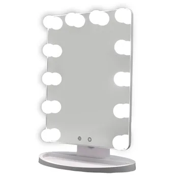 

Hollywood Style Vanity Dressing Table Makeup Mirror Set with Dimmable LED Bulbs, White