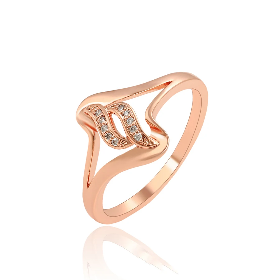

16018 Xuping fashion finger ring, simple type rose gold color women's copper alloy ring