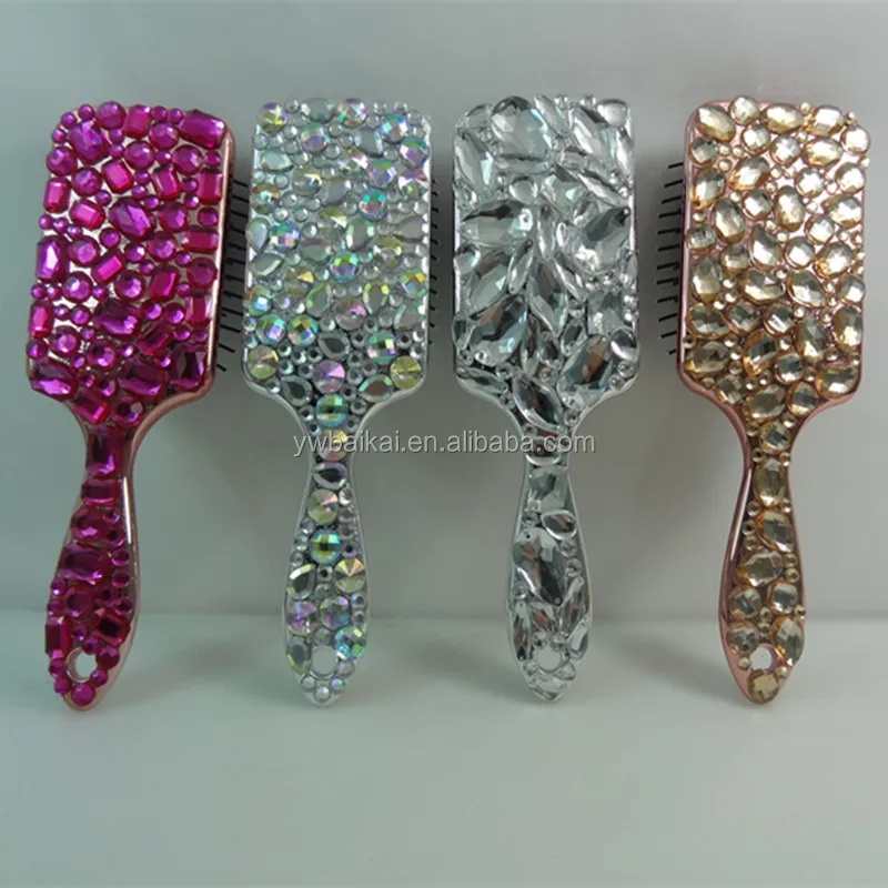 

Luxurious crystal hair brush high grade electroplate hair comb, Any color