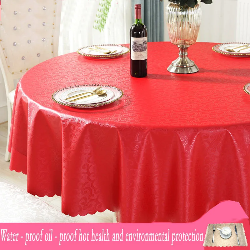Luxury Leather Table Cloth 132 Round Champagne Oilcloth Tablecloth For