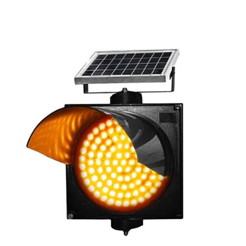 flashing amber solar powered LED warning traffic signal light head