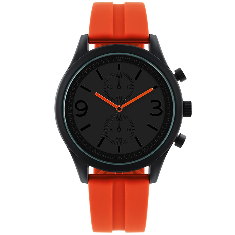 

K7010 Casual wear men rubber watch silicone for sports american styles, Black