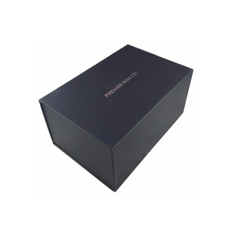 Hot Fancy Magnet Box Carton Black Rigid Flat Luxury Magnetic Folding ...