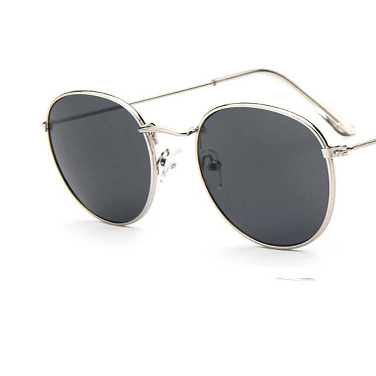 

High Quality Orange Acetate Metal Wire Round Frame Sunglasses