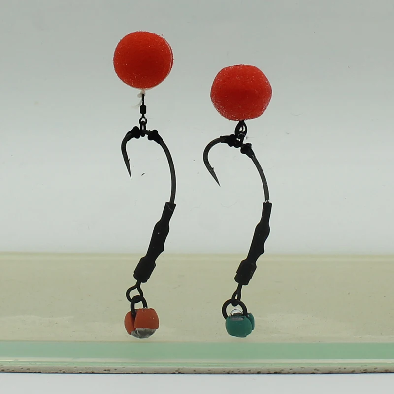 Carp Rig Barbed Carp Fishing Hook Ready Tied Ronnie Rig Hook Links Hair