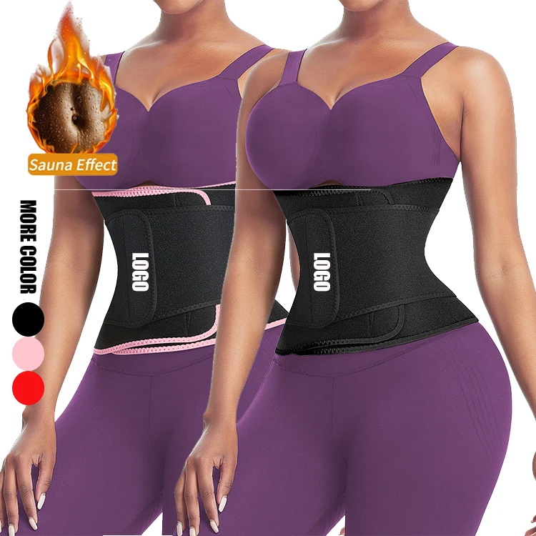

Custom Logo Women Workout Fitness Back Support Belt Sauna Sweat Neoprene Tummy Control Waist Trimmer, As show