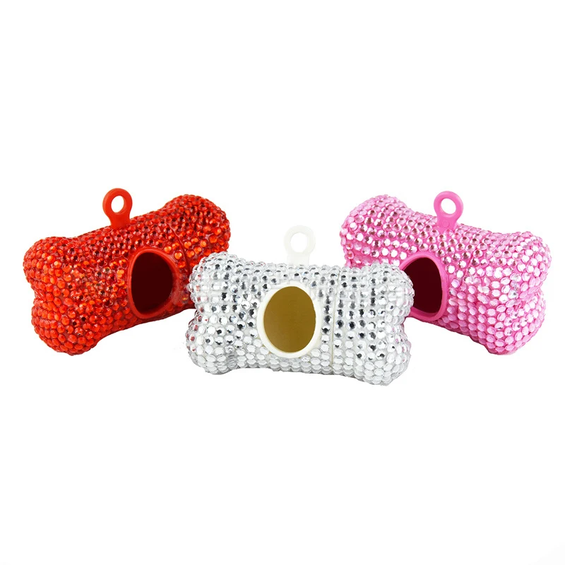 

2021 Customized wholesale eco friendly biodegradable dog poop bags compostable bling bling dog waste bag cat and dog, Pink