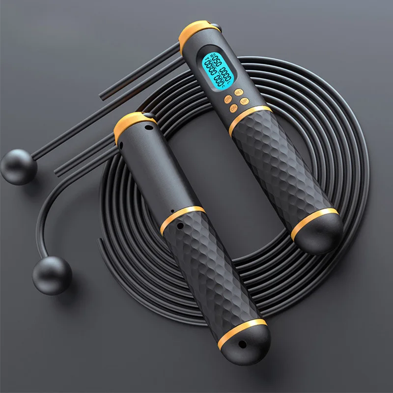 

Jump Rope Counter Speed Digital Skipping Rope Adjustable Sound Reminder Fitness Exercise, Black