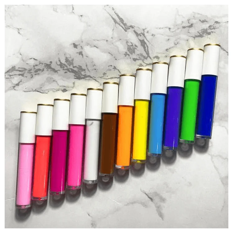 Oem Wholesale 12 Colors Fluorescent Custom Logo Private Label Magnetic Glitter Colorful Liquid Eye Liner Eyeliner