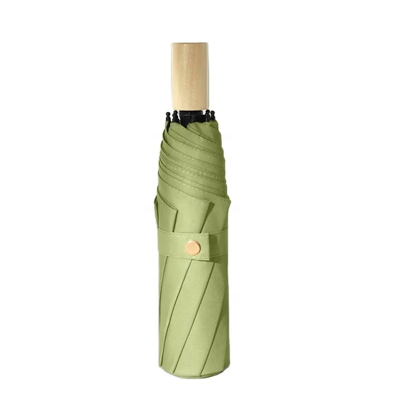 

Morden Style Wholesale Cheap Price Supplier Wood 3Fold Small Folding Promotional Umbrella, As shown or customized