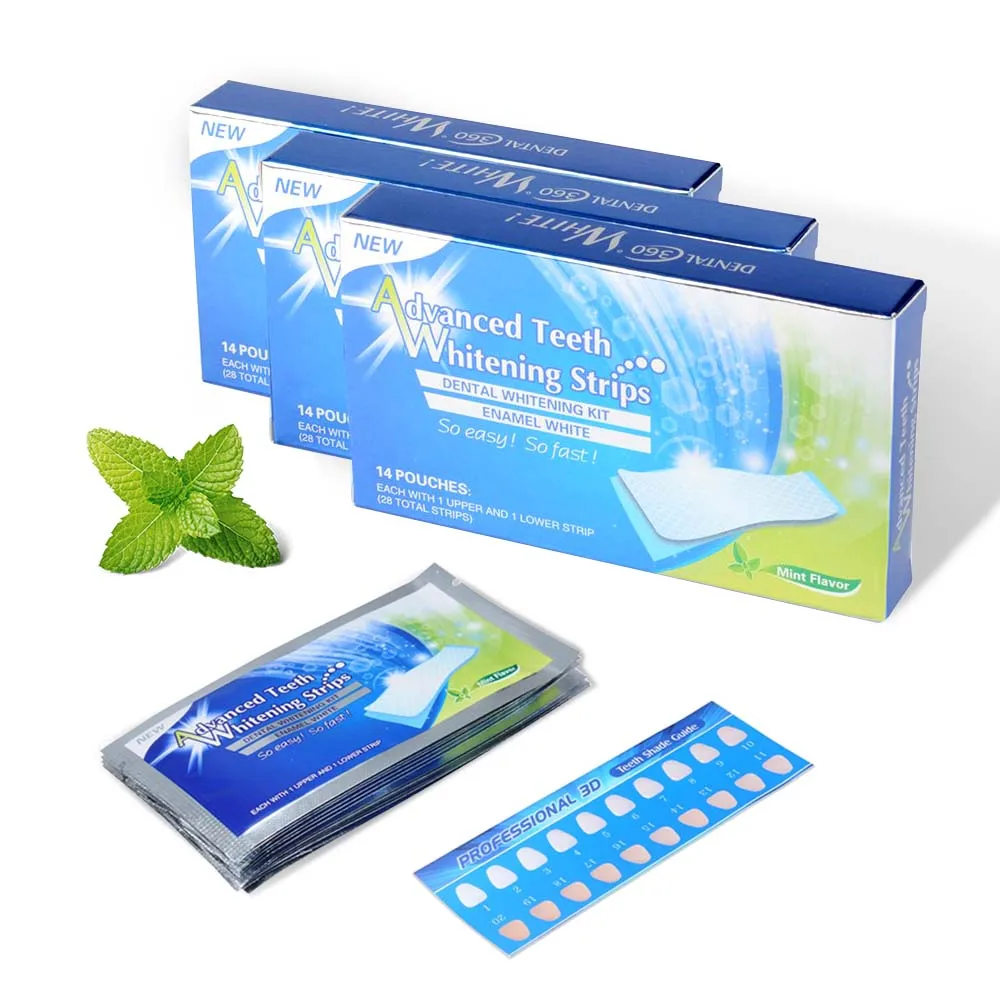 

Oral Hygiene 14 Pouches/28pcs Home Use Teeth Whitening Strips Stain Remover Dental Cleaning White Strips Blanchiment Dentaire