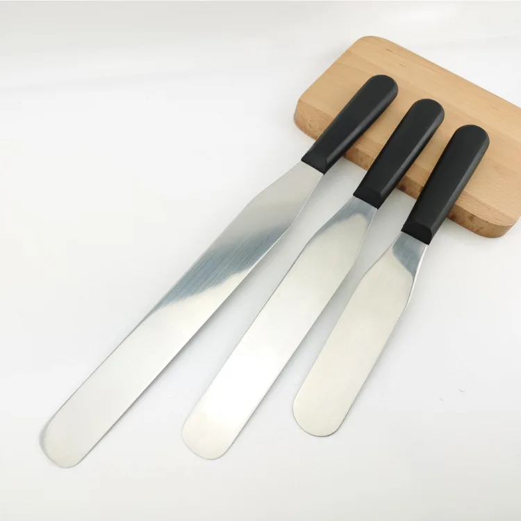 

Hot sales 3pcs cake cream smoother scraper set comb craft baking tool stainless steel scraper set, Customized color