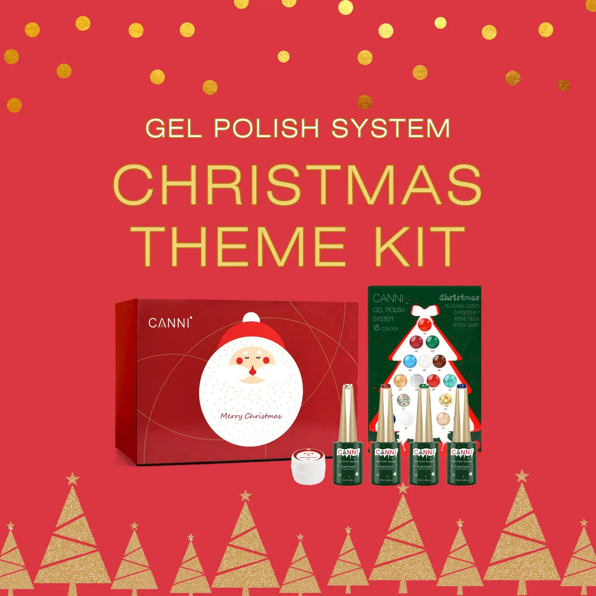 

Canni 2021 Christmas Gift Set Winter Seasonal Series Kit Luxurious Gorgeous Color Gel Polish painting 18pcs Nail Art Design, 18 colors