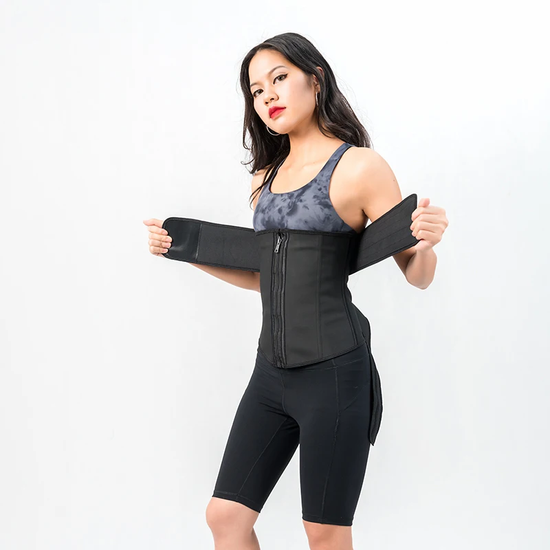 

Latex Waist Cincher XS-6xl Size Sports Waist Trimmer for Women Waist Snatcher Double Belts, Black