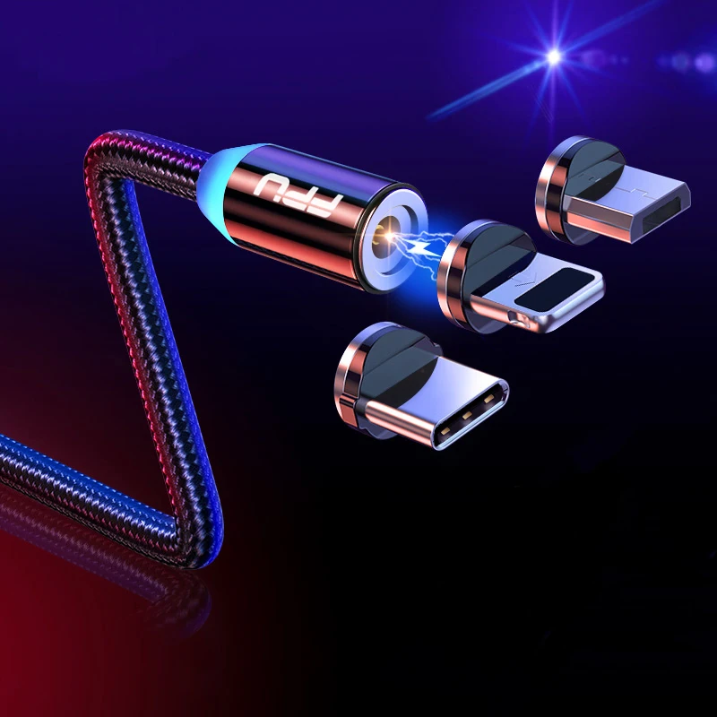 FPU 3m Magnetic Micro USB Cable For iPhone Samsung Android Mobile Phone Fast Charging USB Type C Cable Magnet Charger Wire Cord