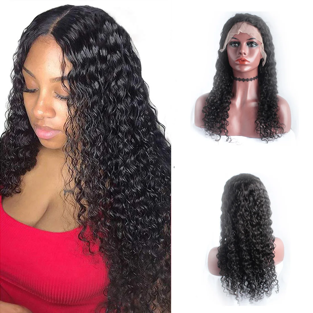 

Supply 150% Density Transparent Lace 13x6 Virgin Hair Water Wave Pre Plucked Lace Frontal Wigs by Human Hair Vendors