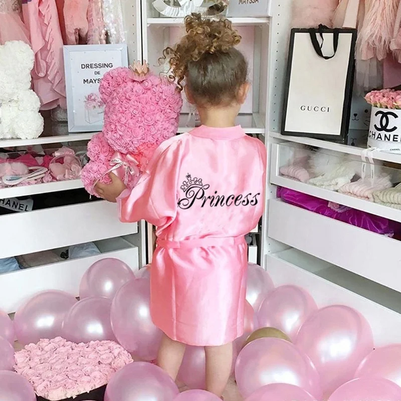 

2021 INS Hot selling princess girls bathrobe long sleeve sleepwear kids homewear