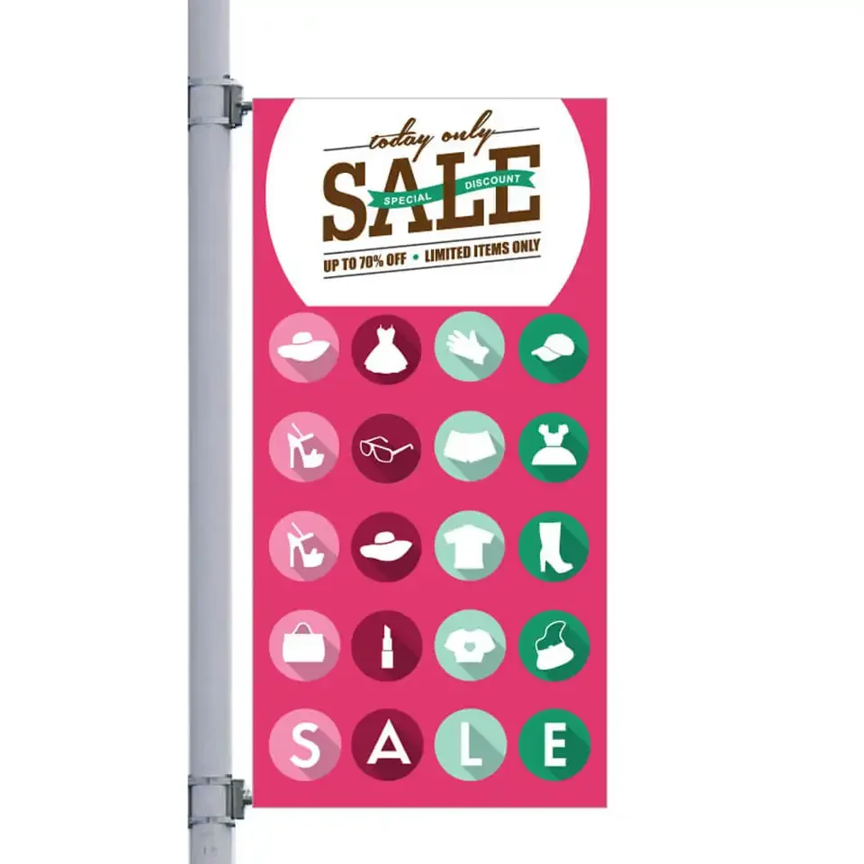 Outdoor Pole Banner Stand Street Pole Banner Stand