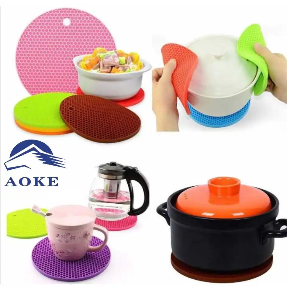 Silicone Hot Pot Holders Drying Mat Trivet Mat Which Is Heat Resistant Nonslip Durable